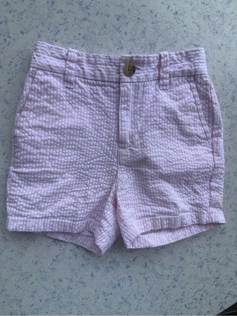 Janie and Jack Light Pink Seersucker Shorts